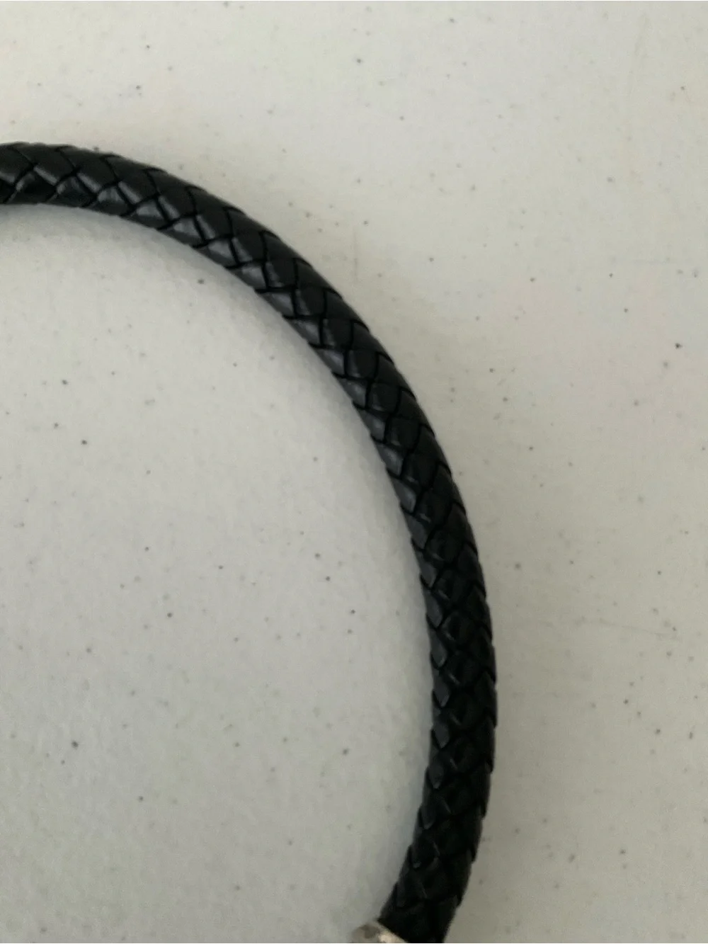 Nathan Cabot Black Braided Leather Choker with Silver Snake Head Clasps